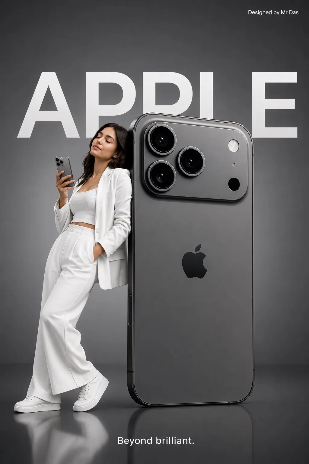 Minimalist commercial advertisement featuring an oversized [PRODUCT], ult...