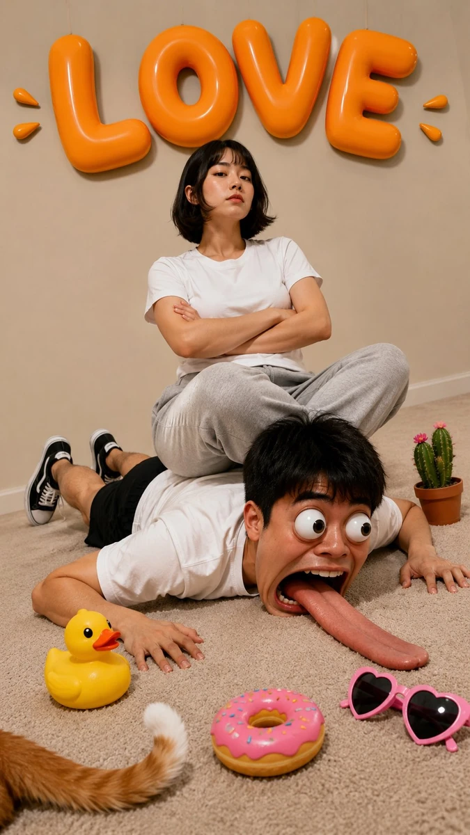 A completely absurd, humorous, and surreal photo mixing realistic photogr...