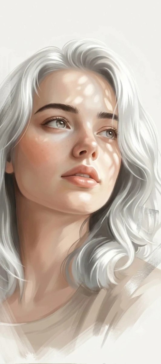 Elegant semi-realistic digital painting, premium editorial illustration,...