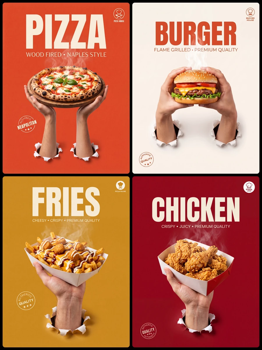 Commercial Food Designs for Social Media