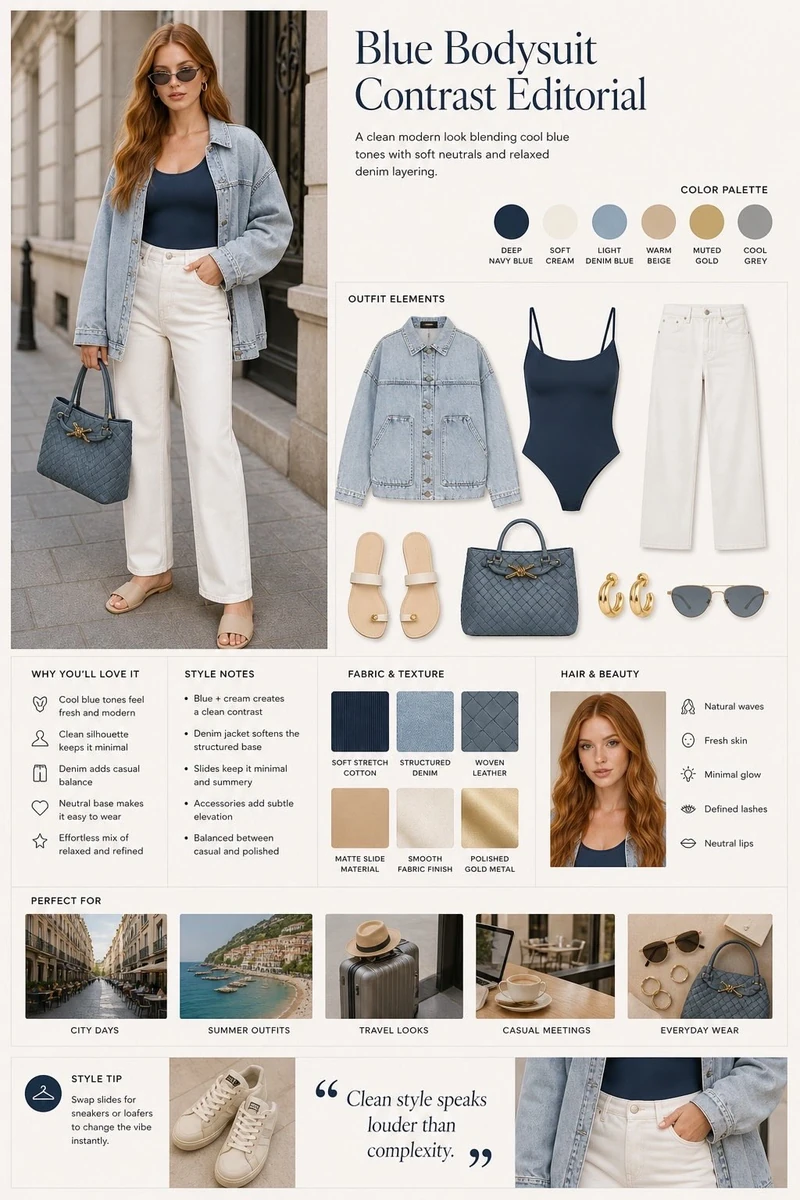 Fashion editorial layout, split design with model photo on the left and s...