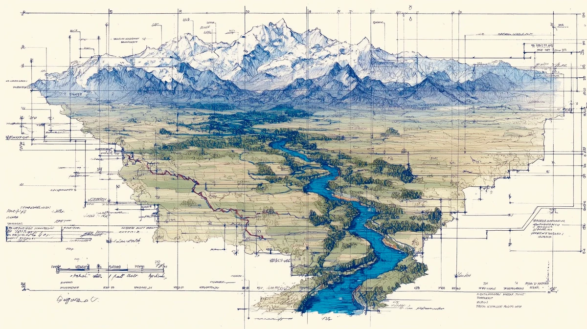 North Indian plains transitioning to the Himalayas II. Now including an a...