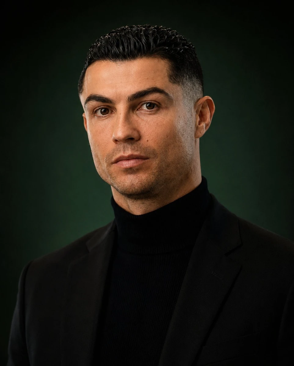 Ultra-realistic 8K editorial male portrait of the uploaded man, using his...