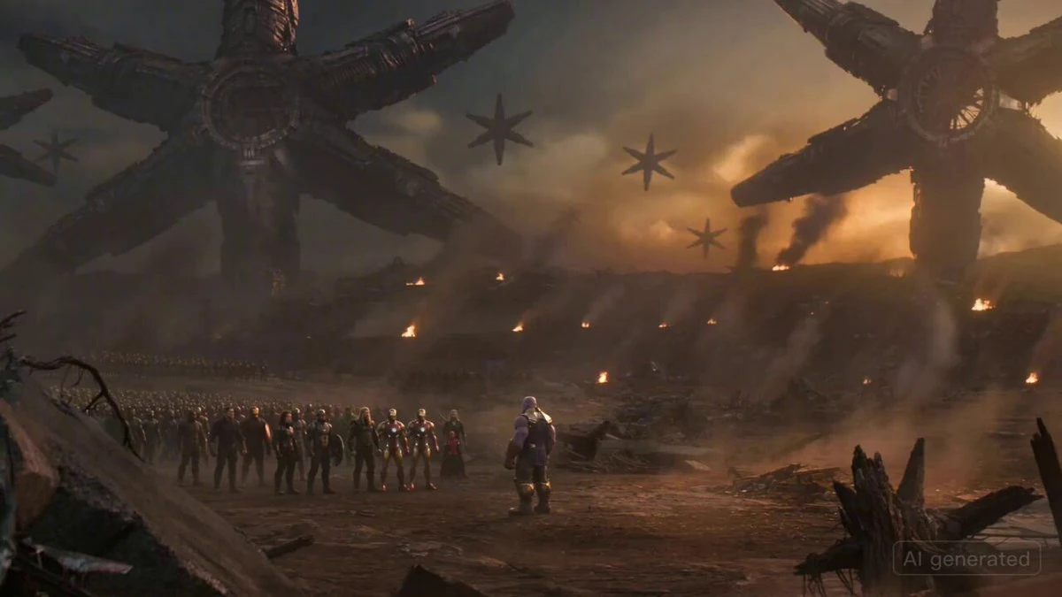 Avenger's Endgame during the big fight scene but Thanos stops everything...
