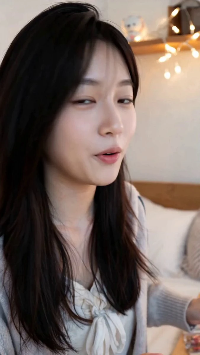 A Japanese college-age woman with natural everyday appearance (the woman...