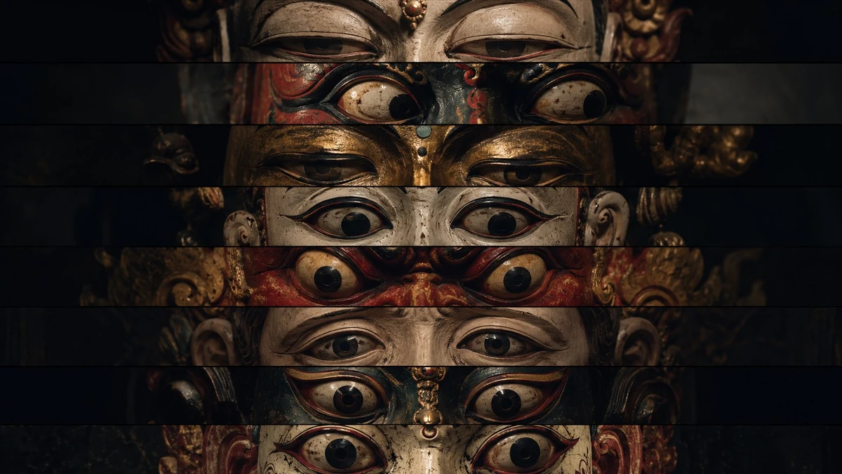Core Concept: A surreal cinematic collage of multiple traditional theatri...