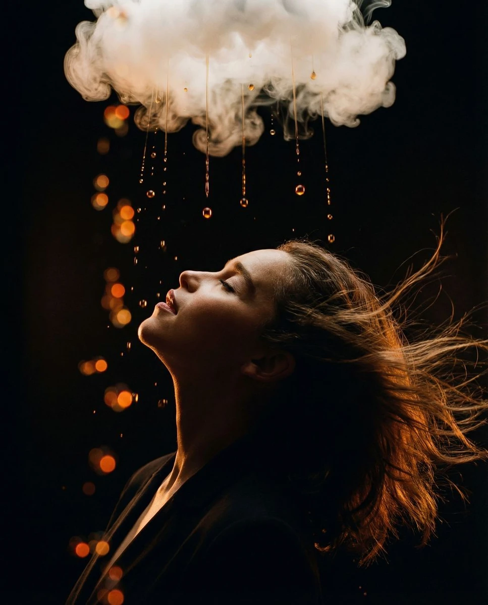 vibe_title_en": "The Ecstatic Golden Rain Suspended in Dark Void",