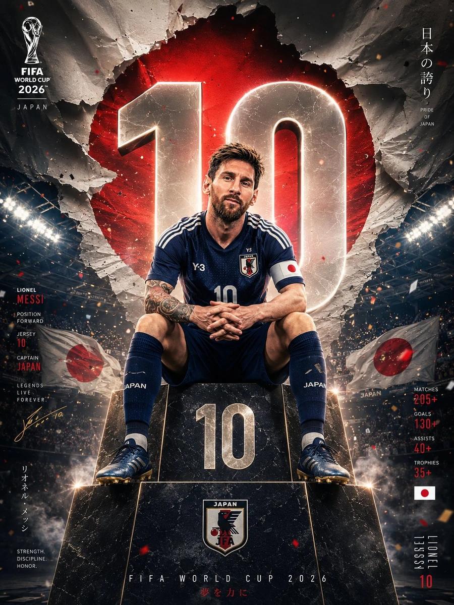 Ultra-detailed cinematic FIFA World Cup hero poster featuring a legendary...
