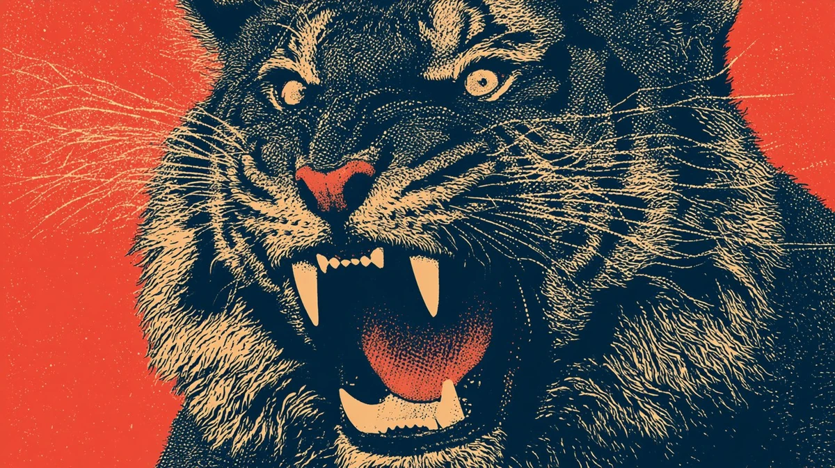 Duotone Risograph Scream Print - Midjourney Prompt: 🔥🔥🔥