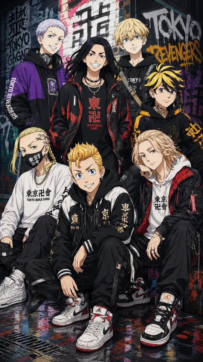 Epic anime crossover squad portrait, inspired by modern shonen anime aest...
