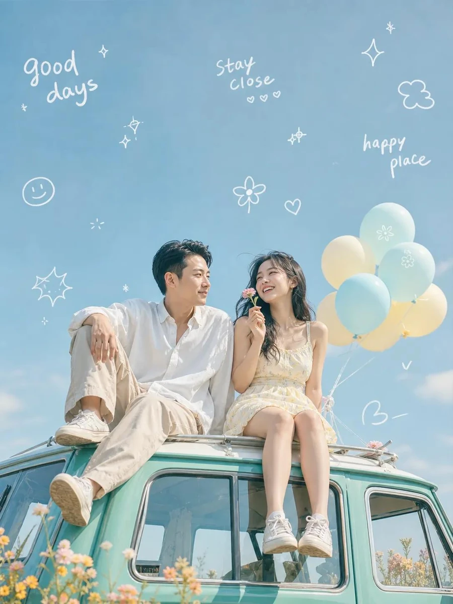 An ultra-realistic cinematic dreamy lifestyle photo of a young woman sitt...