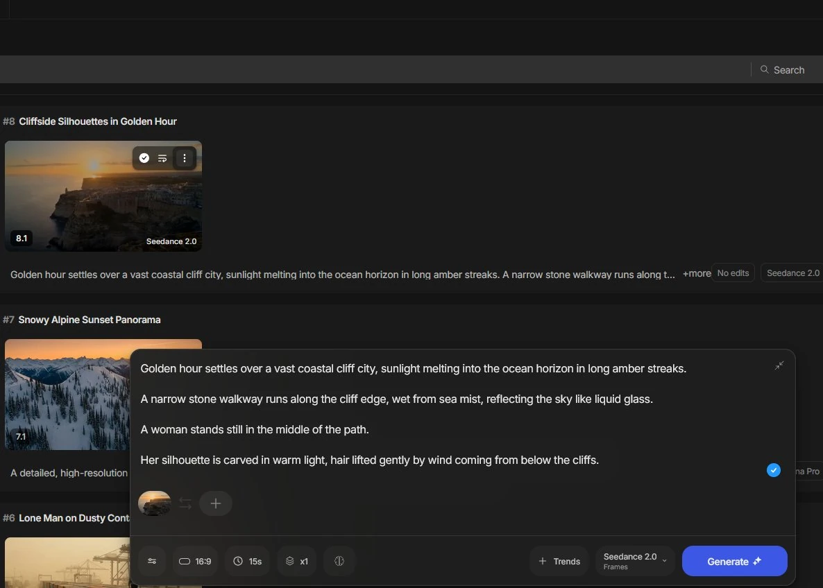 Step 3: Now we start generating videos.