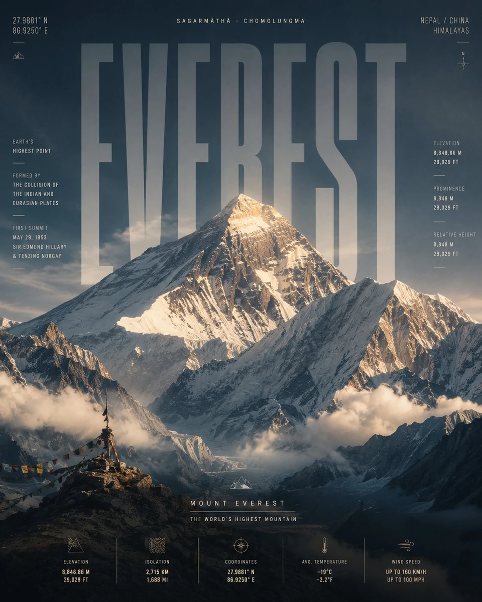 The poster should feel like a premium National Geographic cover mixed wit...