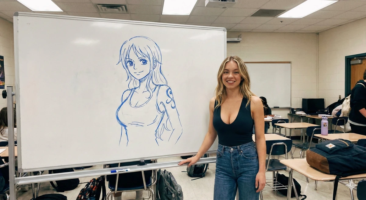 Sydney Sweeney inside the classroom 💖💖💖