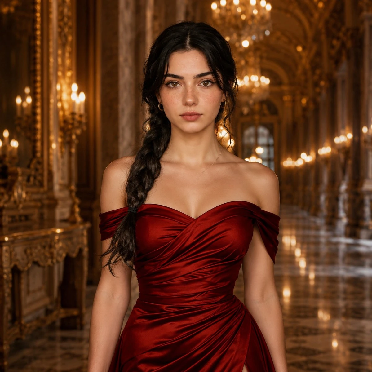 Ultra-realistic portrait of a beautiful young woman, 24 years old, long b...