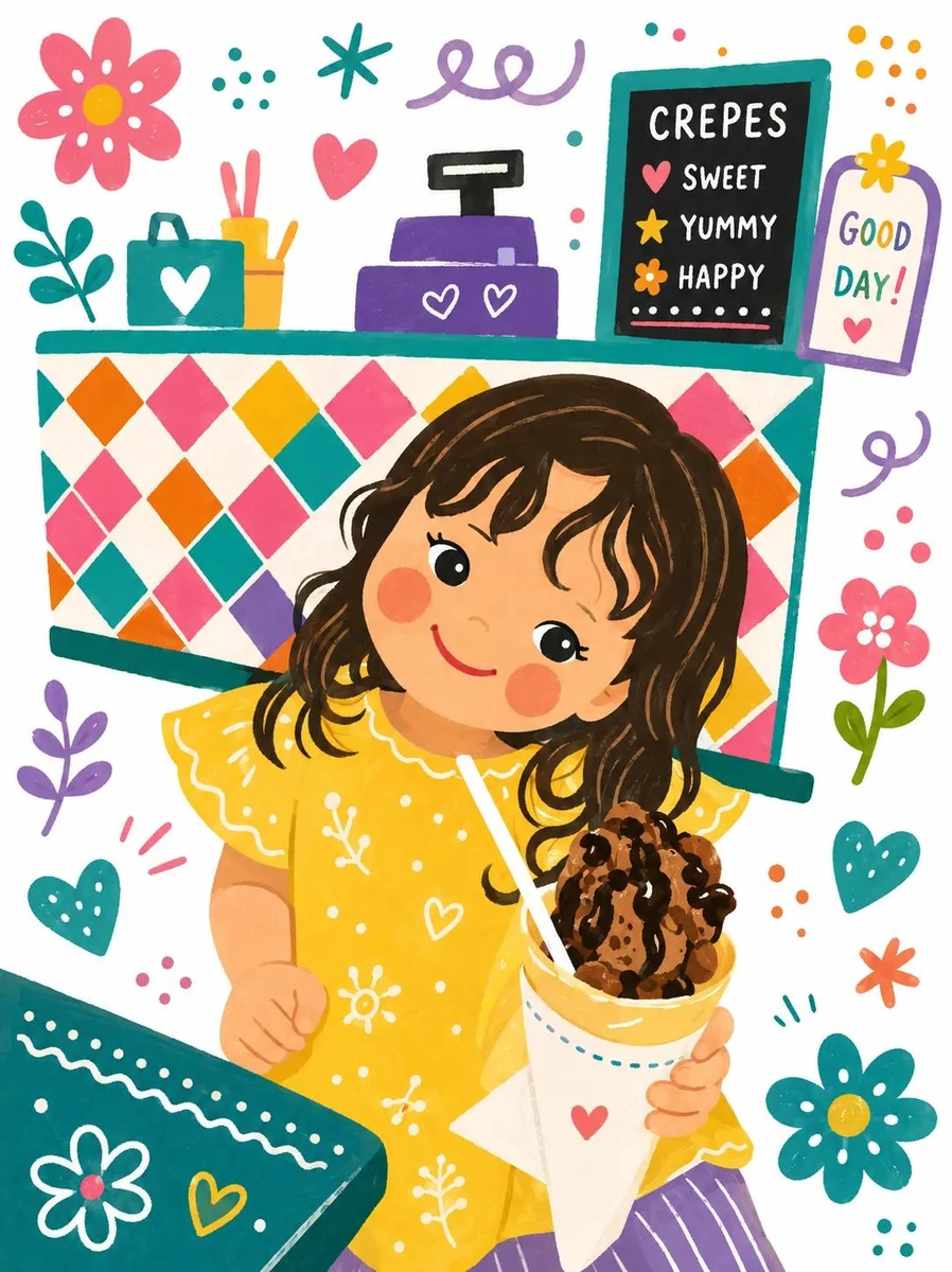 Transform the uploaded photo into a cute whimsical children's storybook i...