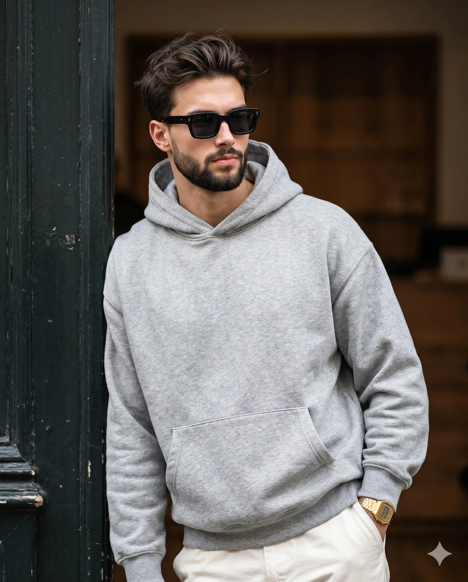 A confident male in his late 20s to early 30s poses with relaxed authenti...