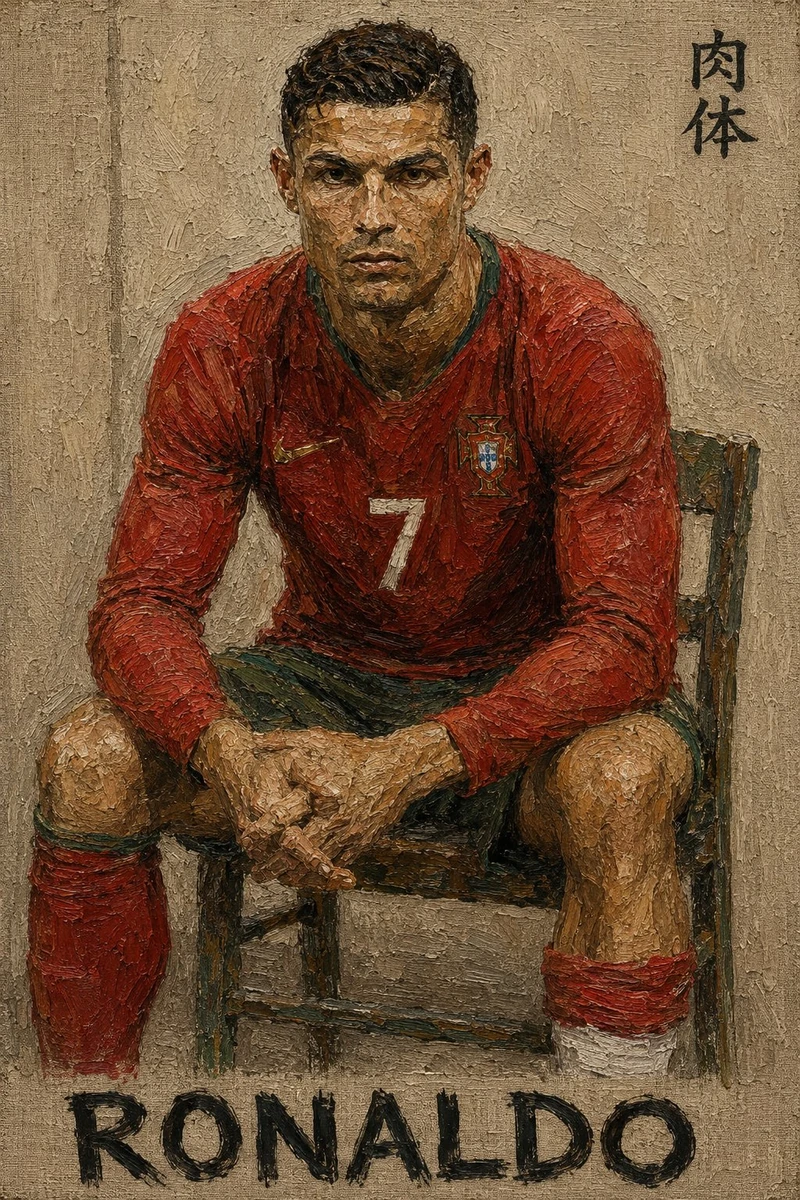 Cristiano Ronaldo high detail textural sports poster.