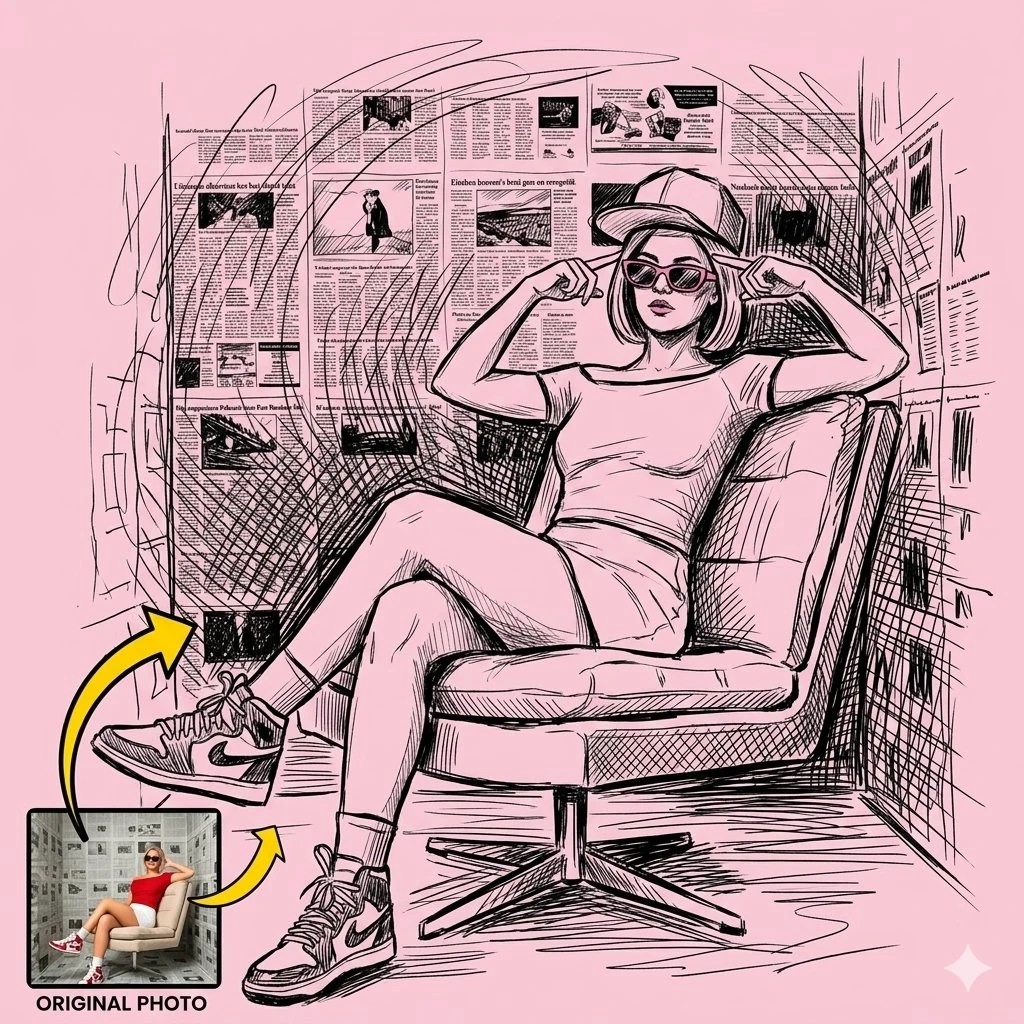 Transform the uploaded reference photo into a highly detailed expressive...