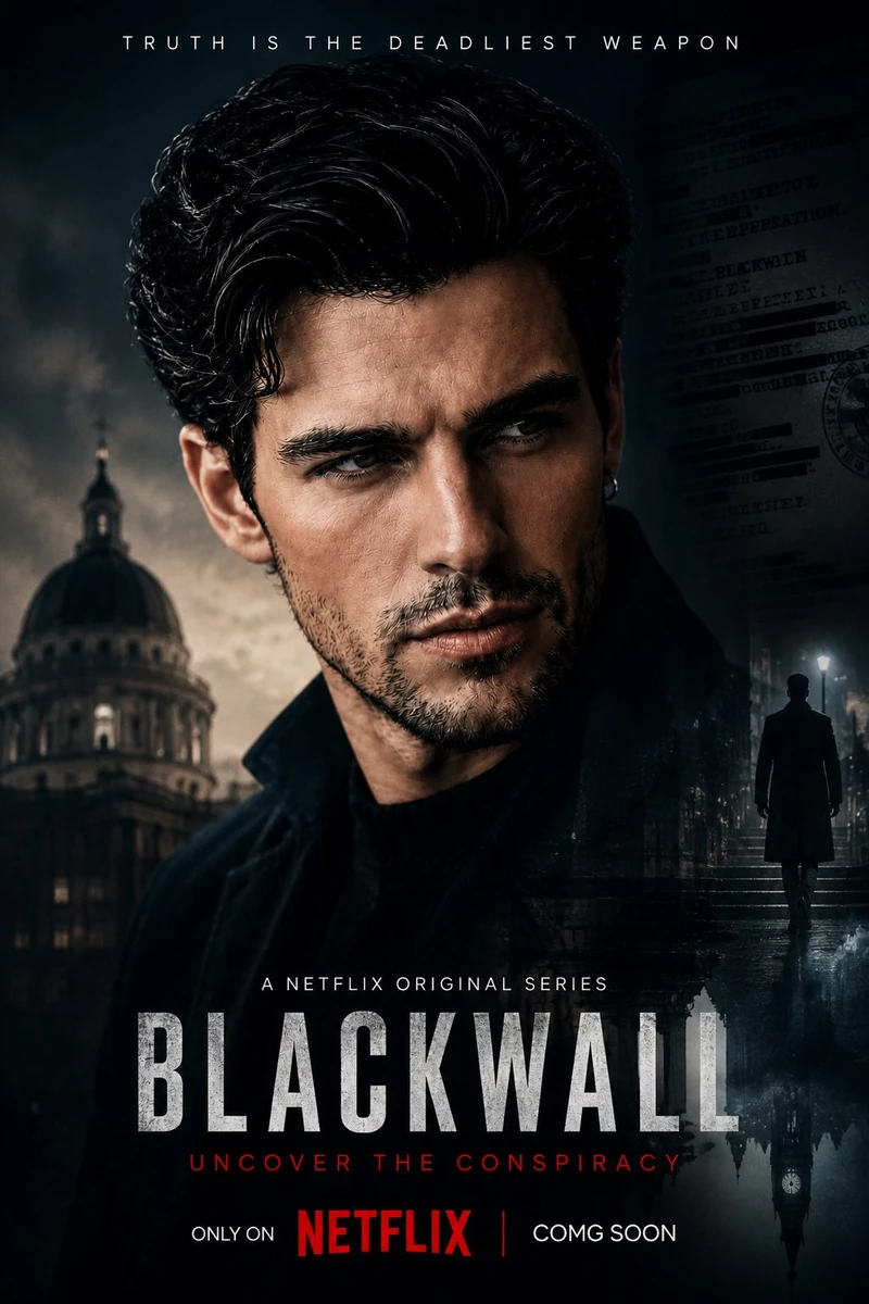 Netflix original series poster, close-up portrait, intense expression, ci...