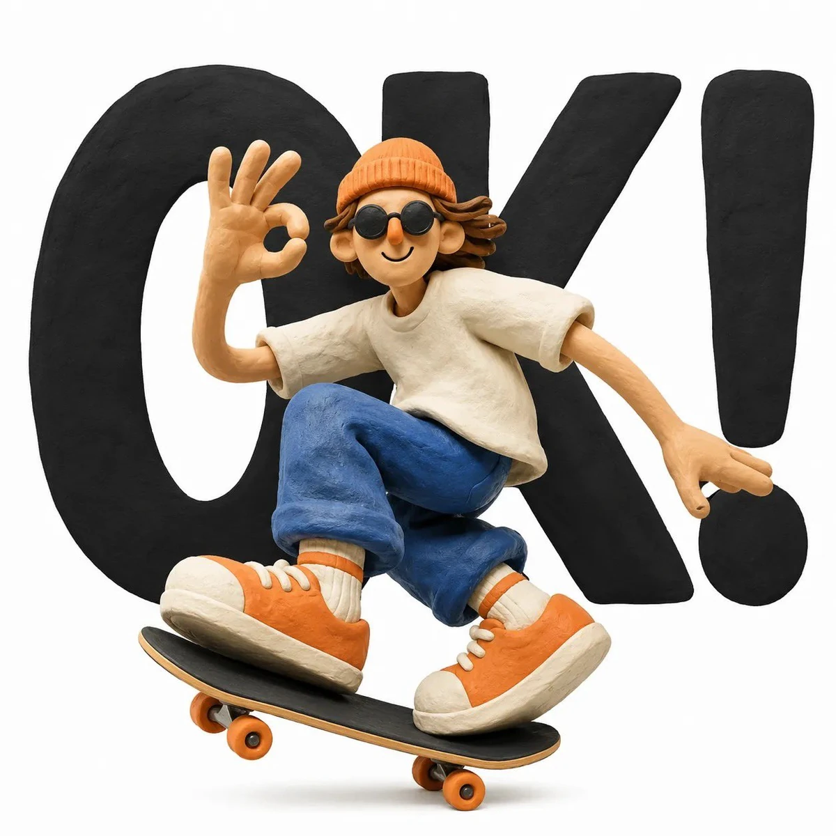 A cute handcrafted clay character in a whimsical 3D stop-motion style, st...