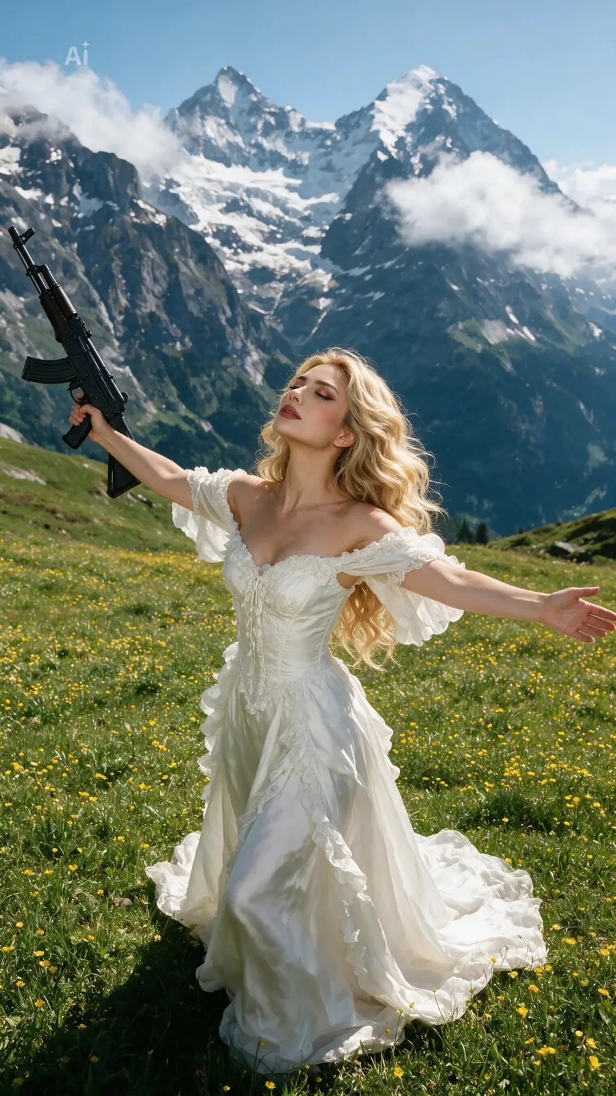 Being cheeky with a Yusra prompt. Modified #SoundOfMusic 1965 lush meadow...