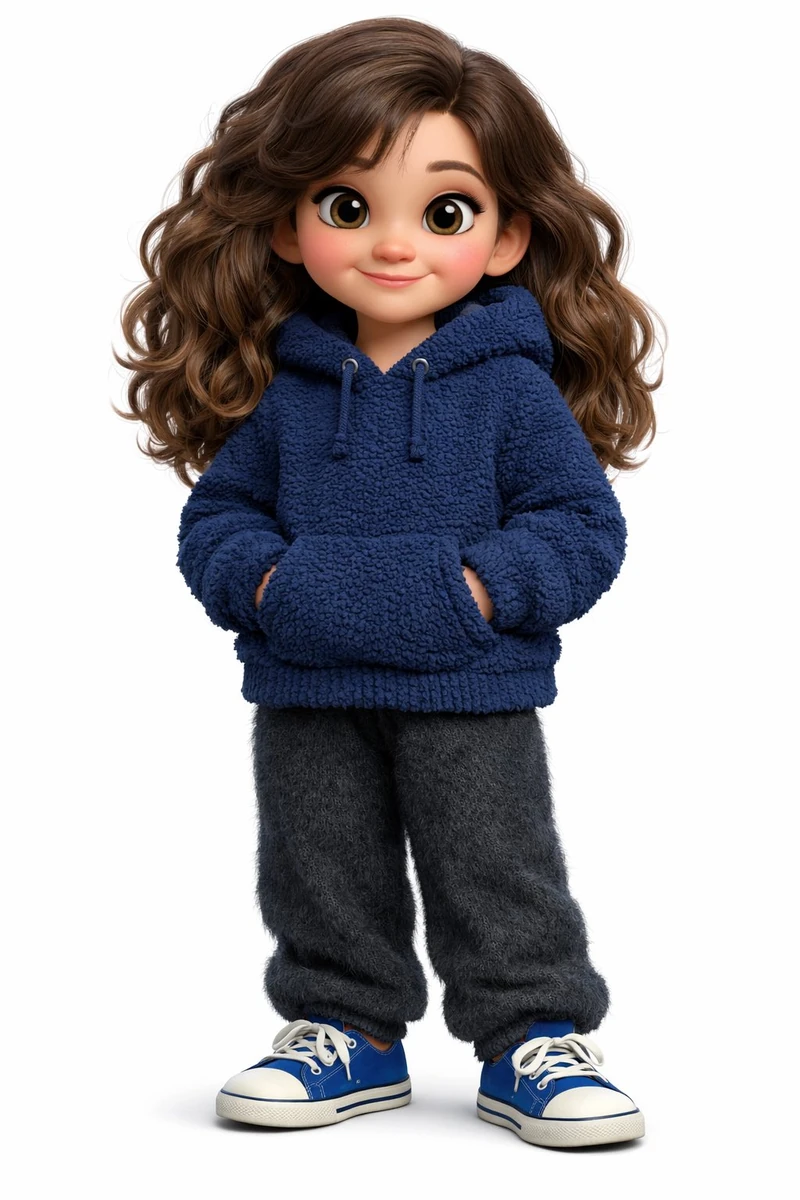 A high-fidelity 3D character render in the style of a modern animated fea...