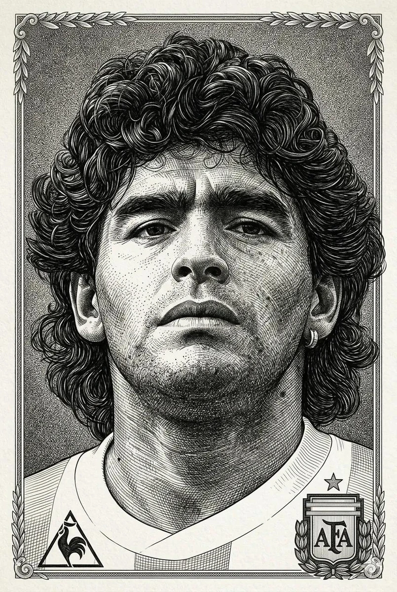 A close-up portrait of a person in a hyper-detailed line-art/engraving st...