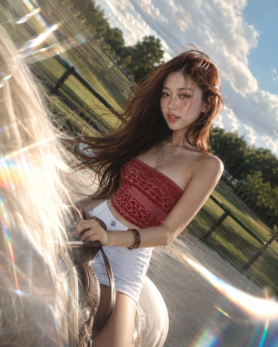 An ultra-realistic, high-end lifestyle portrait of a beautiful young woma...
