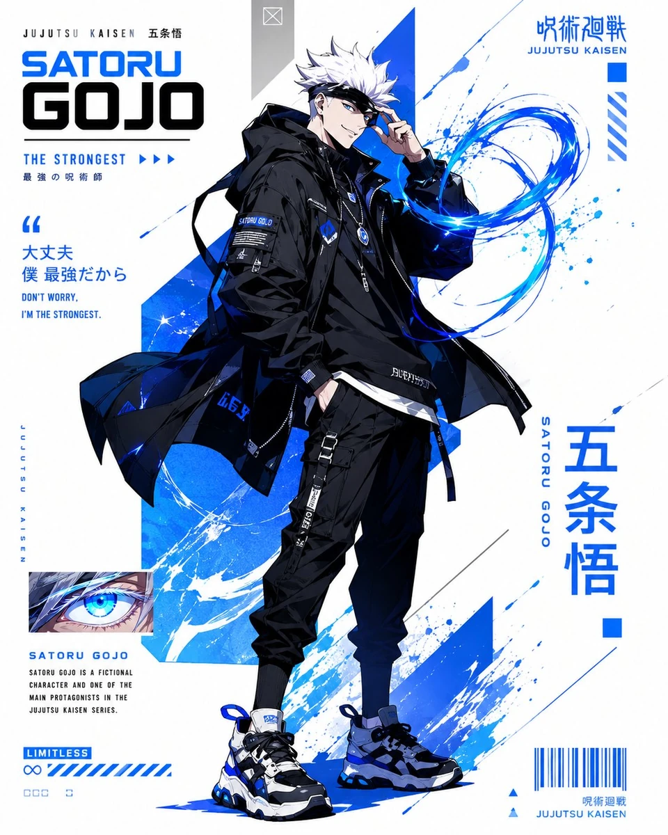 Subject {character_name: Satoru Gojo} from {franchise: Jujutsu Kaisen