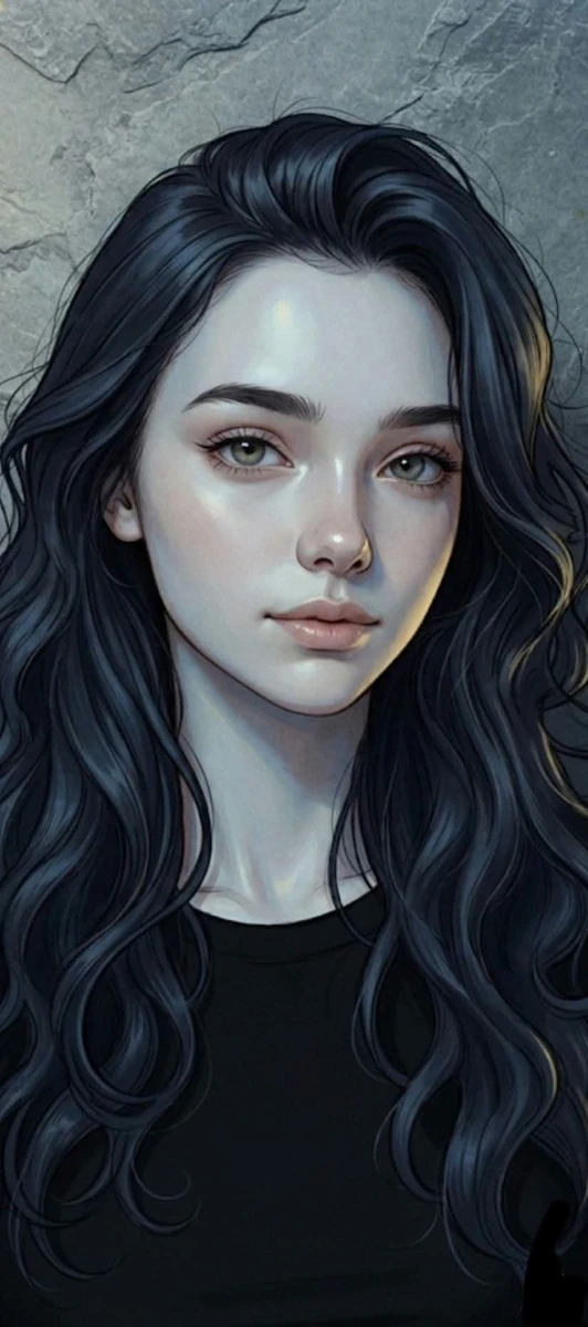 An ultra-detailed, semi-realistic digital portrait with a refined contemp...