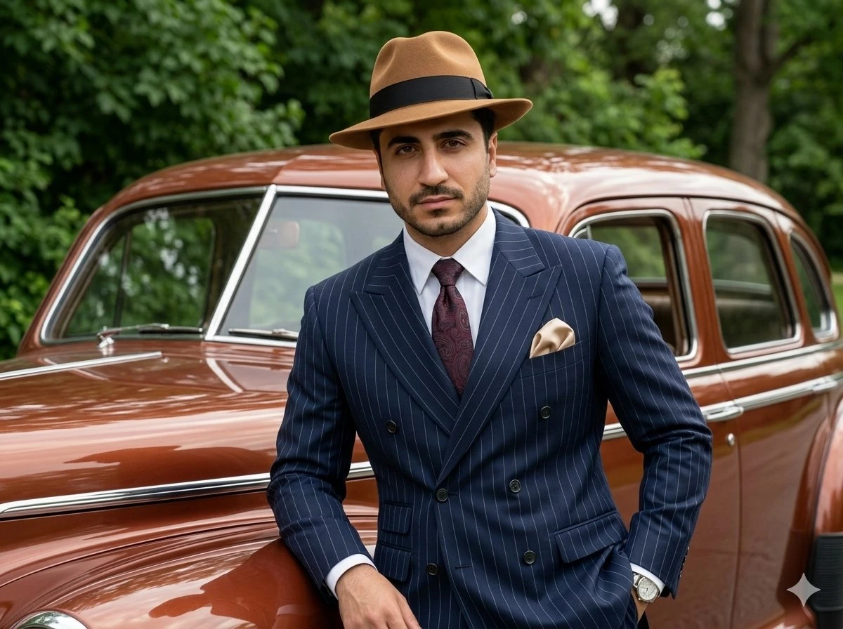 Subject: A sharp, cinematic medium shot of a sophisticated man with a gro...