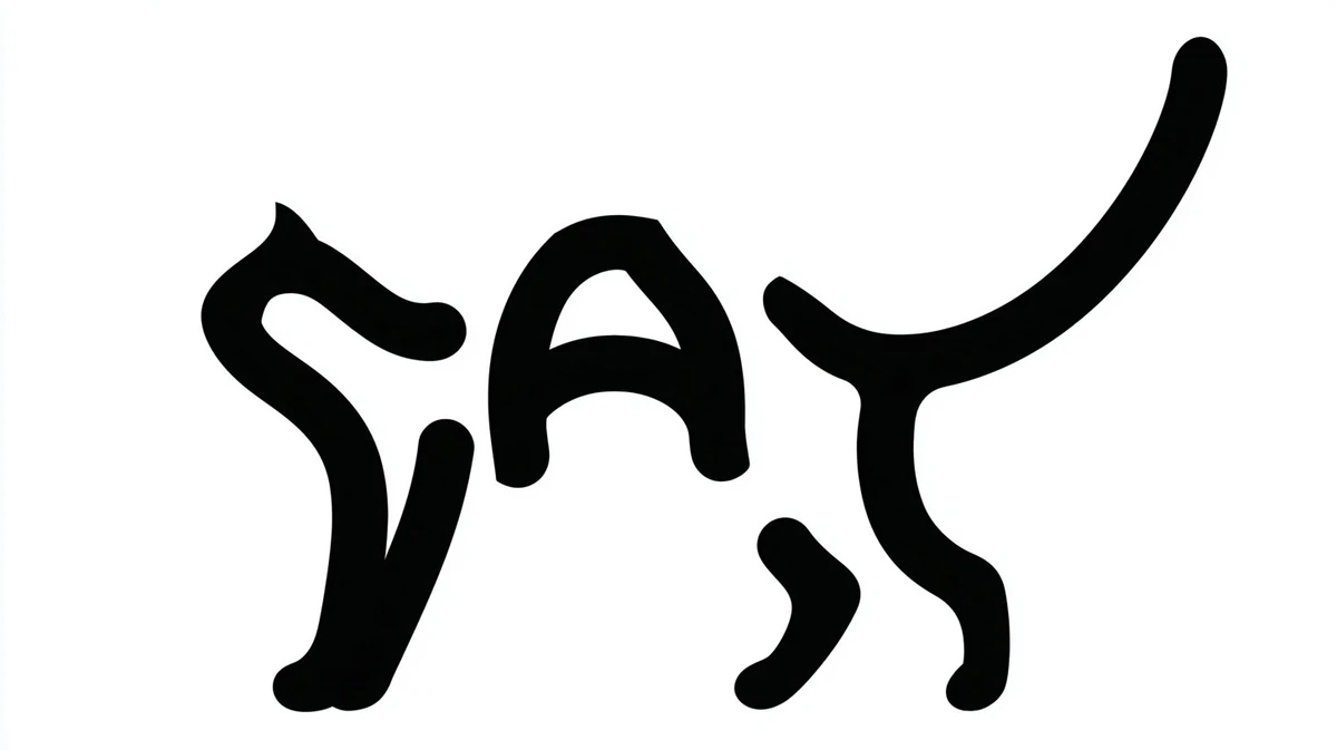 An artistic monochrome typographic illustration where the single word "CA...