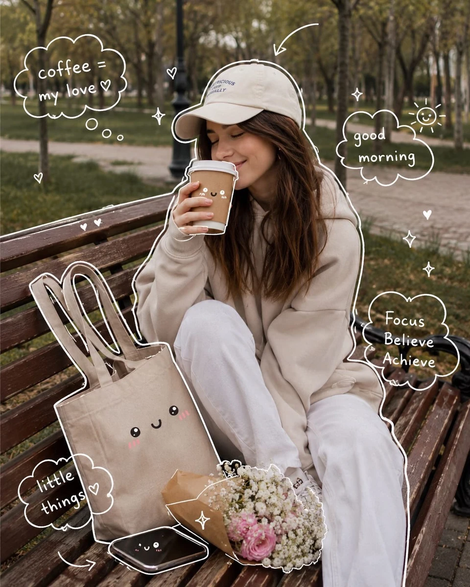 (Cozy Aesthetic Girl in Park)