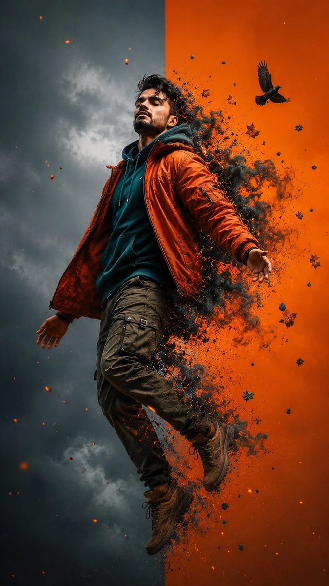 -Ultra-realistic cinematic levitation portrait of the exact person from t...