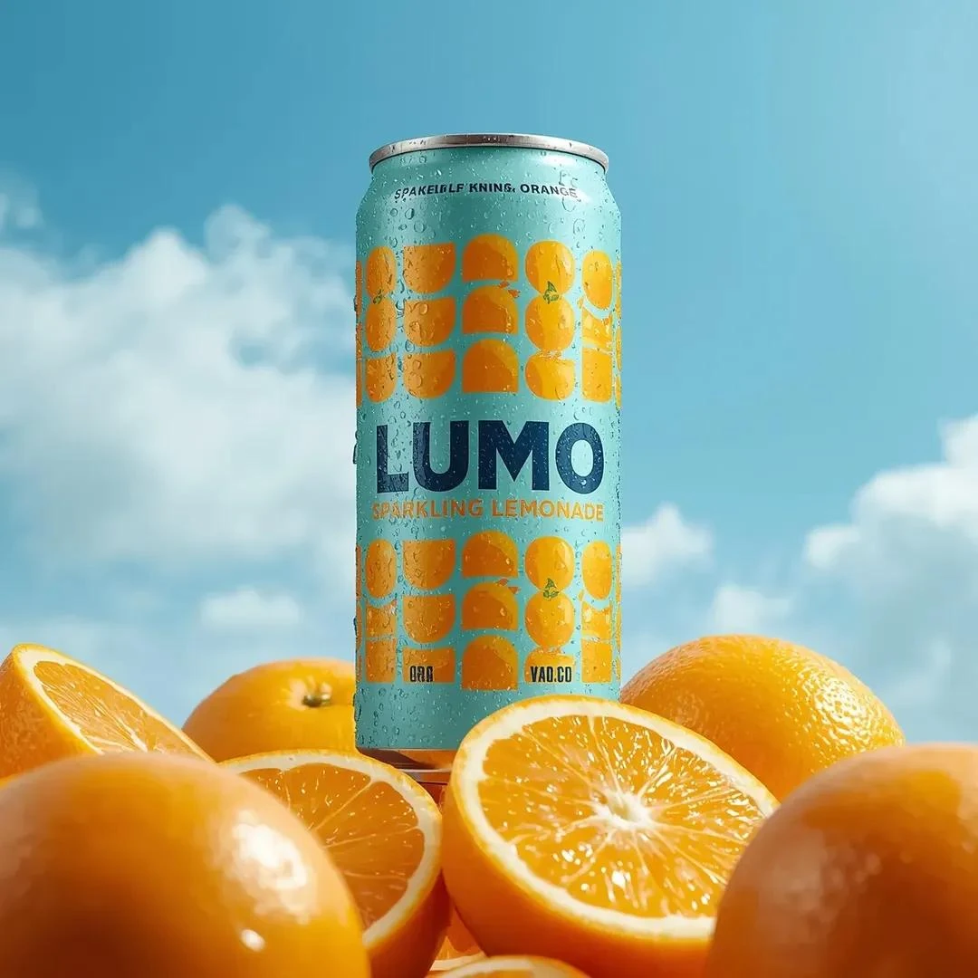 Ultra-realistic beverage advertising photography featuring a tall aluminu...
