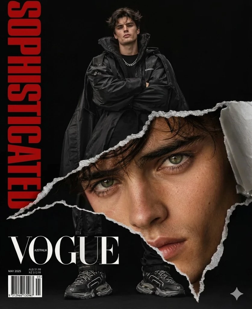 Magazine cover for VOGUE on Google Gemini Nano Banana Pro.