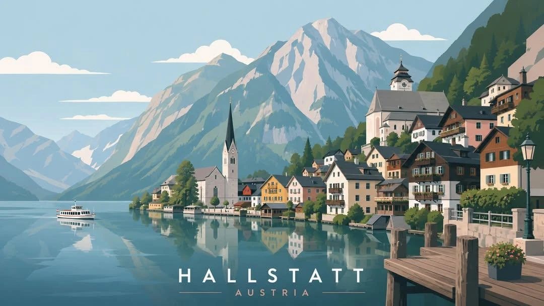 Minimalist flat travel poster illustration series of iconic destinations...