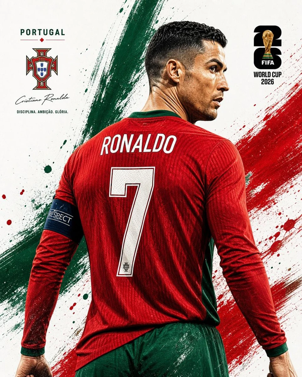 Ultra-realistic football poster featuring a legendary national team capta...