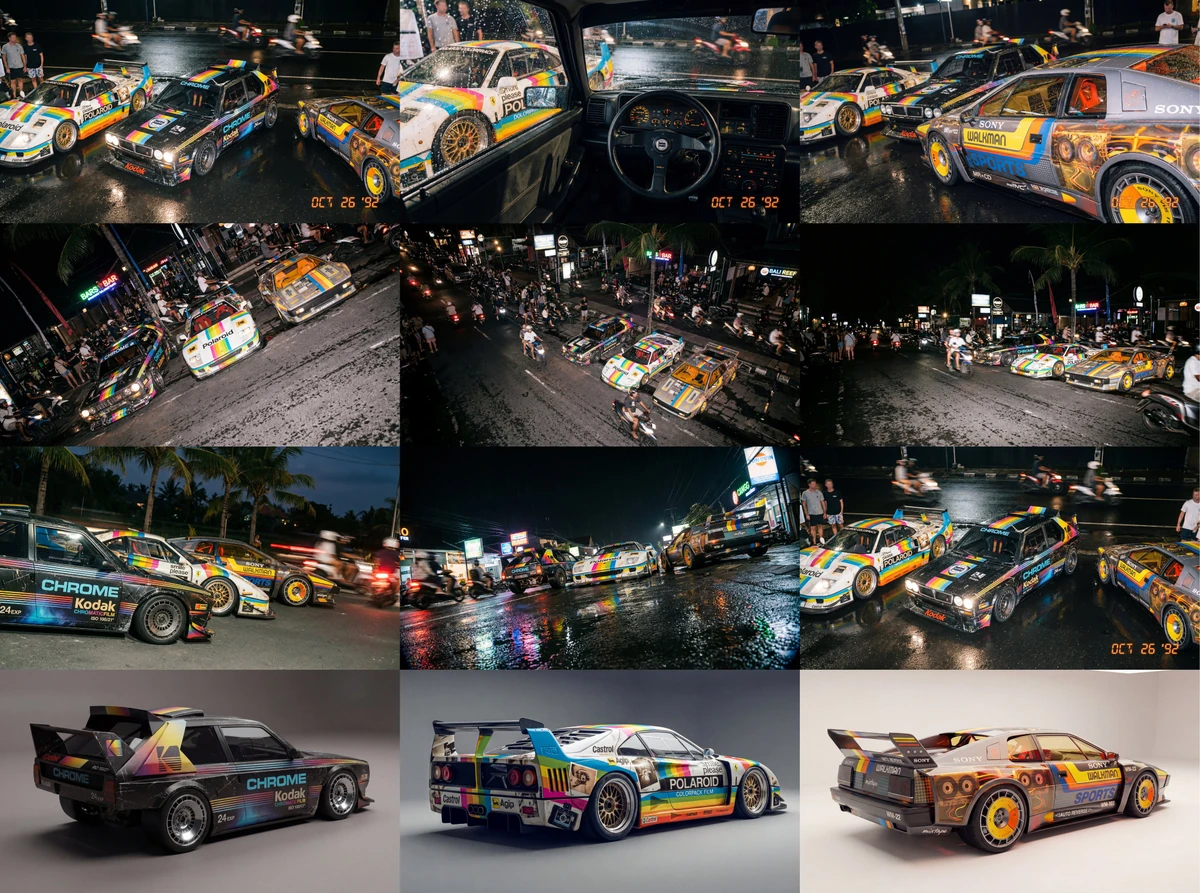 Kodak + Polaroid + Sony → Composite shots.