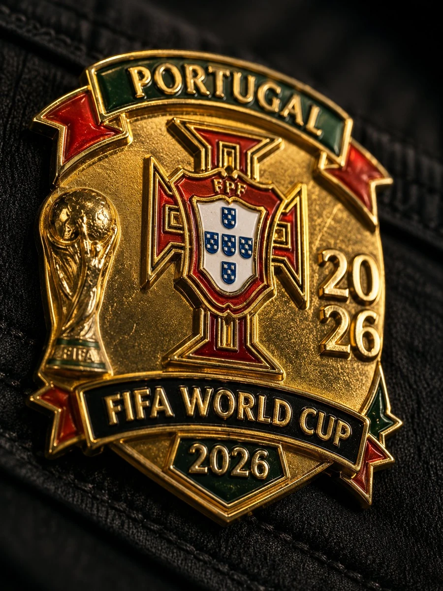 A dominant [Team_Name] FIFA World Cup 2026 enamel pin, fills 70% of the 3...