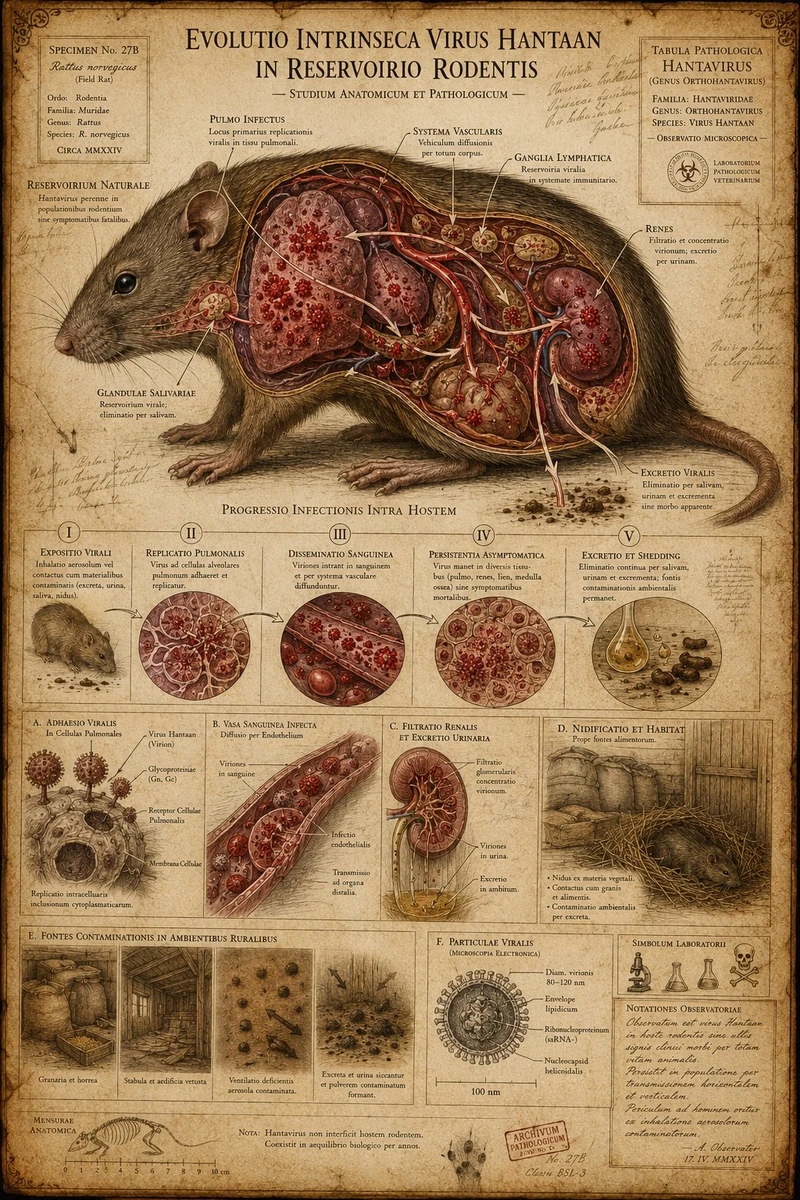 Made a Victorian-style epidemiological atlas explaining the full Hantavir...