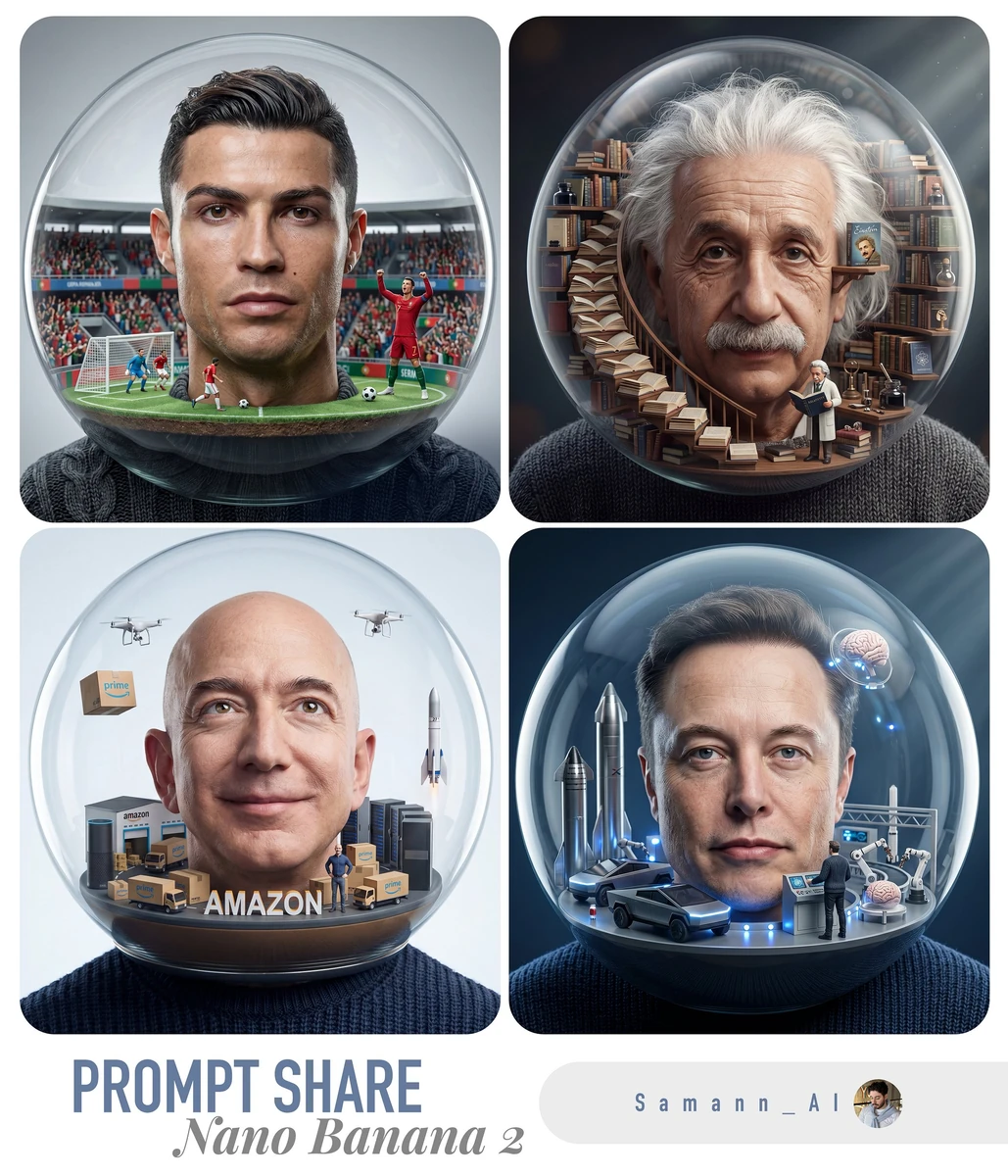 A surreal, photorealistic portrait of ⁠[User Face/Character]⁠ standing na...
