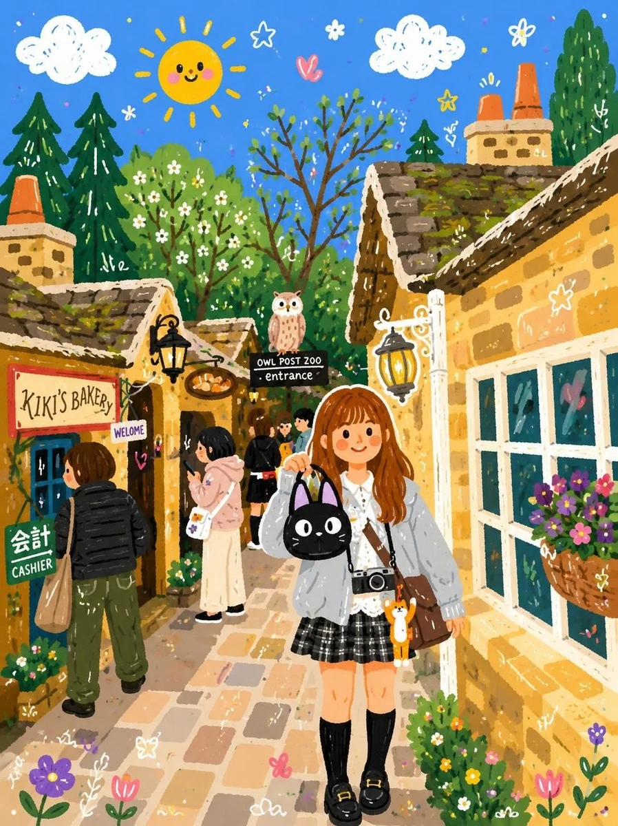 Please transform the entire image into a single Decorative Folk Flat Illu...