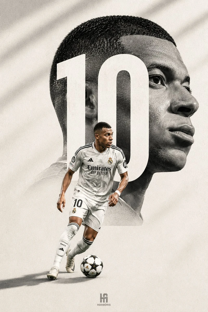 A premium minimalist football editorial poster featuring a professional m...