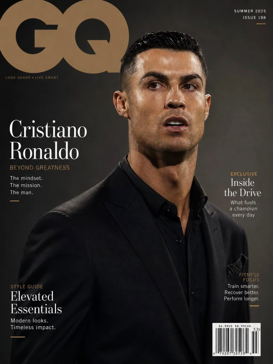 Transform the subject into a high-end magazine cover portrait while prese...