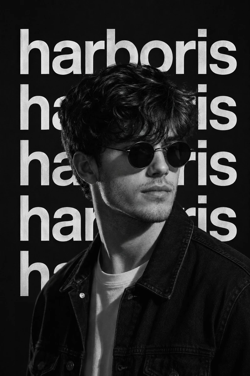 Ultra-realistic black & white cinematic portrait, stylish man in roun...