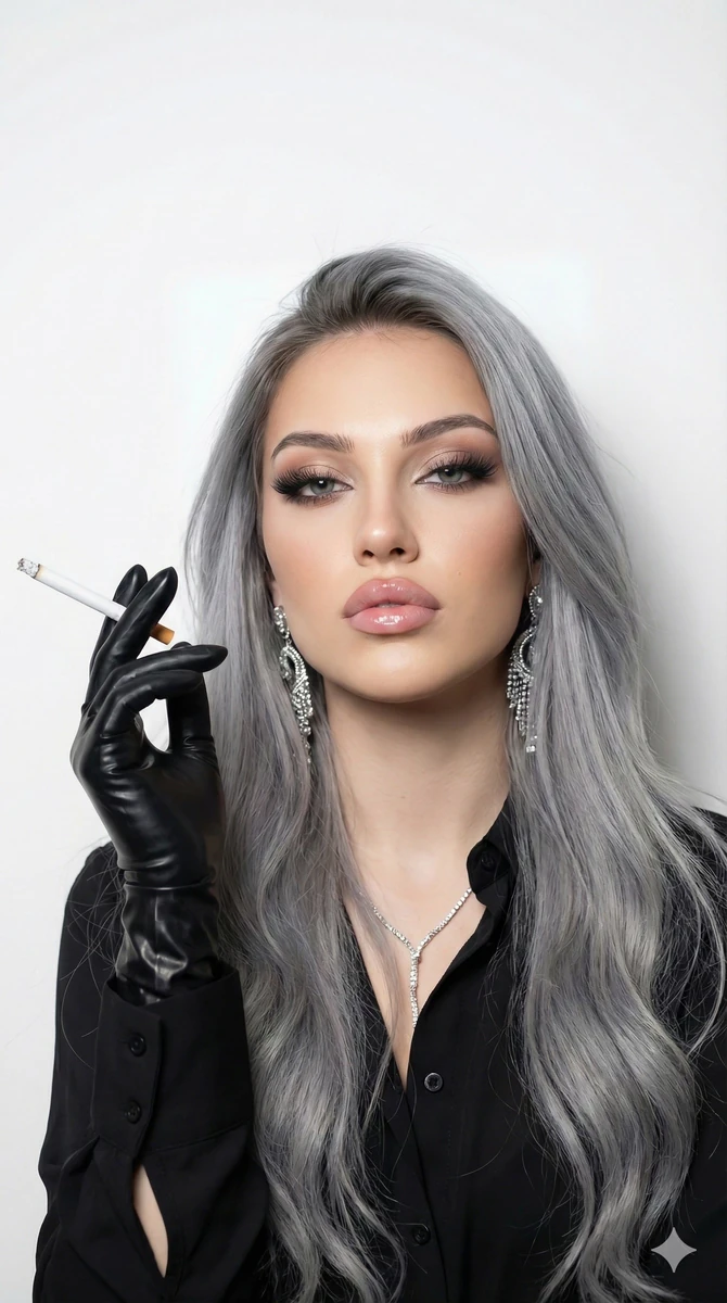 prompt_content": "Hyperrealistic close-up portrait photograph of a striki...