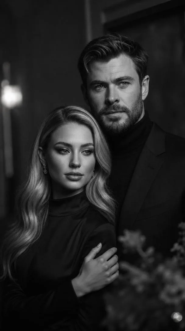 romantic cinematic film still, soft black and white tones, emotional stor...