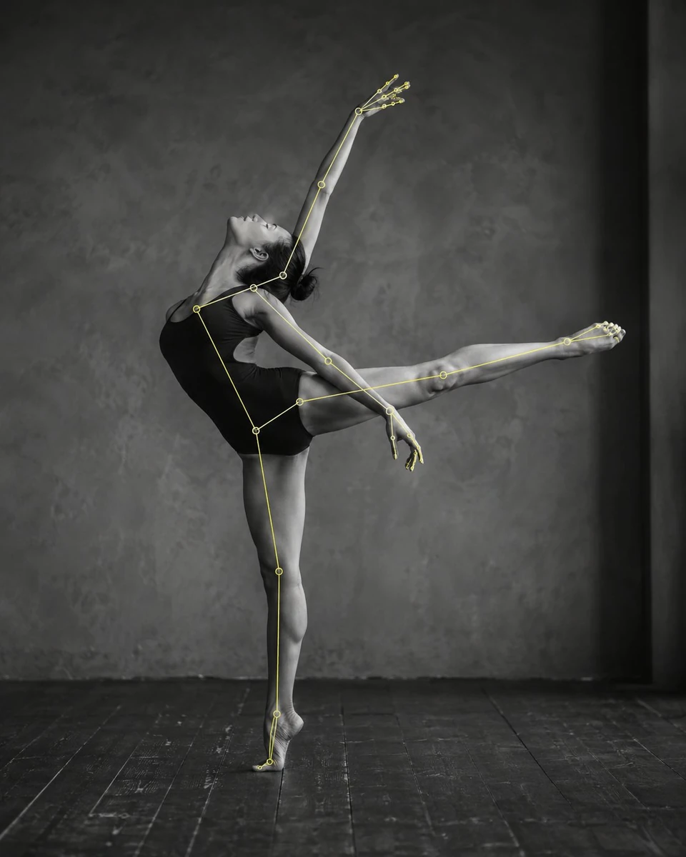 A dramatic black and white fine art photograph of a female contemporary d...